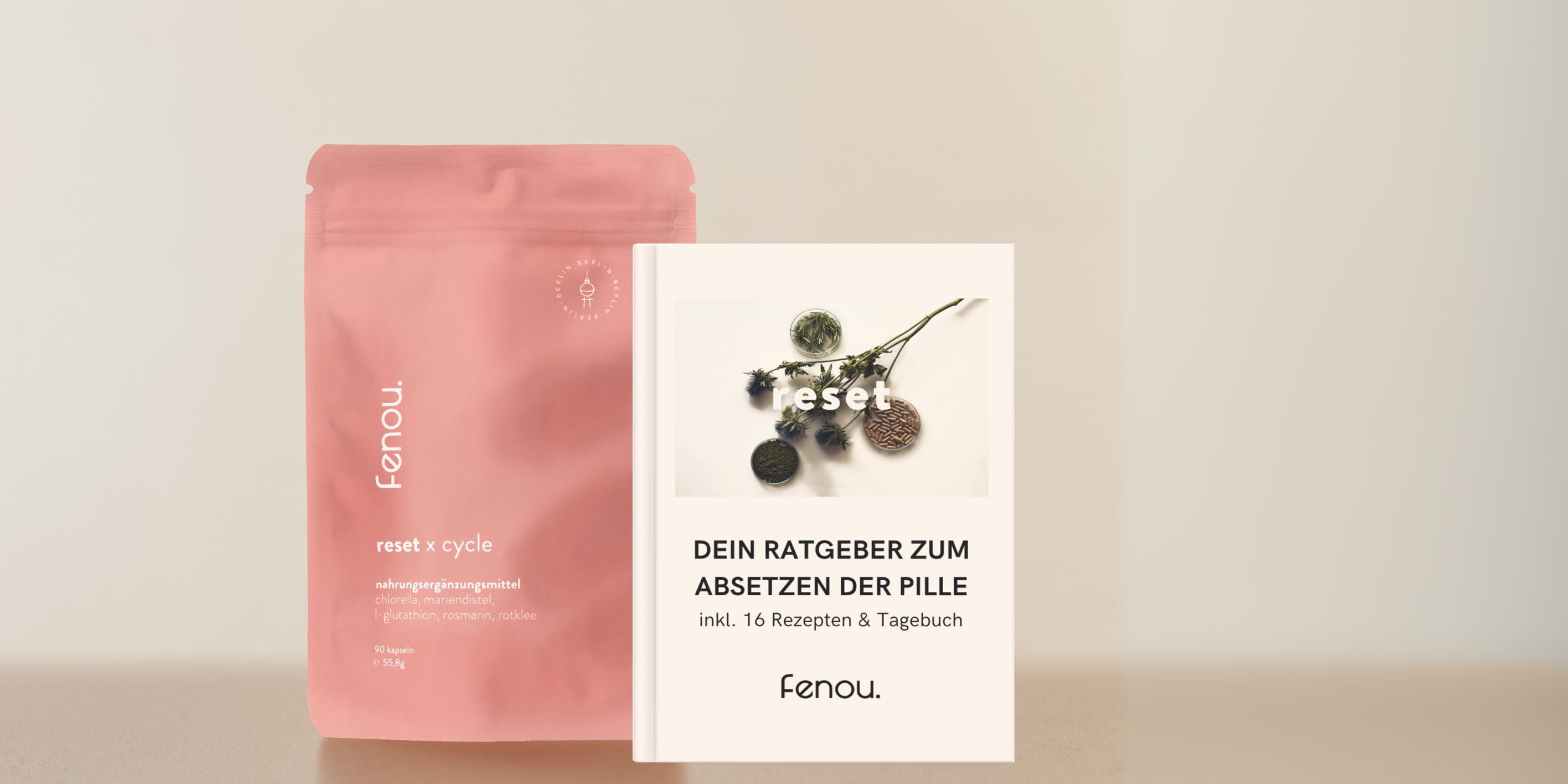 Abbildung fenou Pille absetzen Bundle aus fenou reset x cycle und Ratgeber
