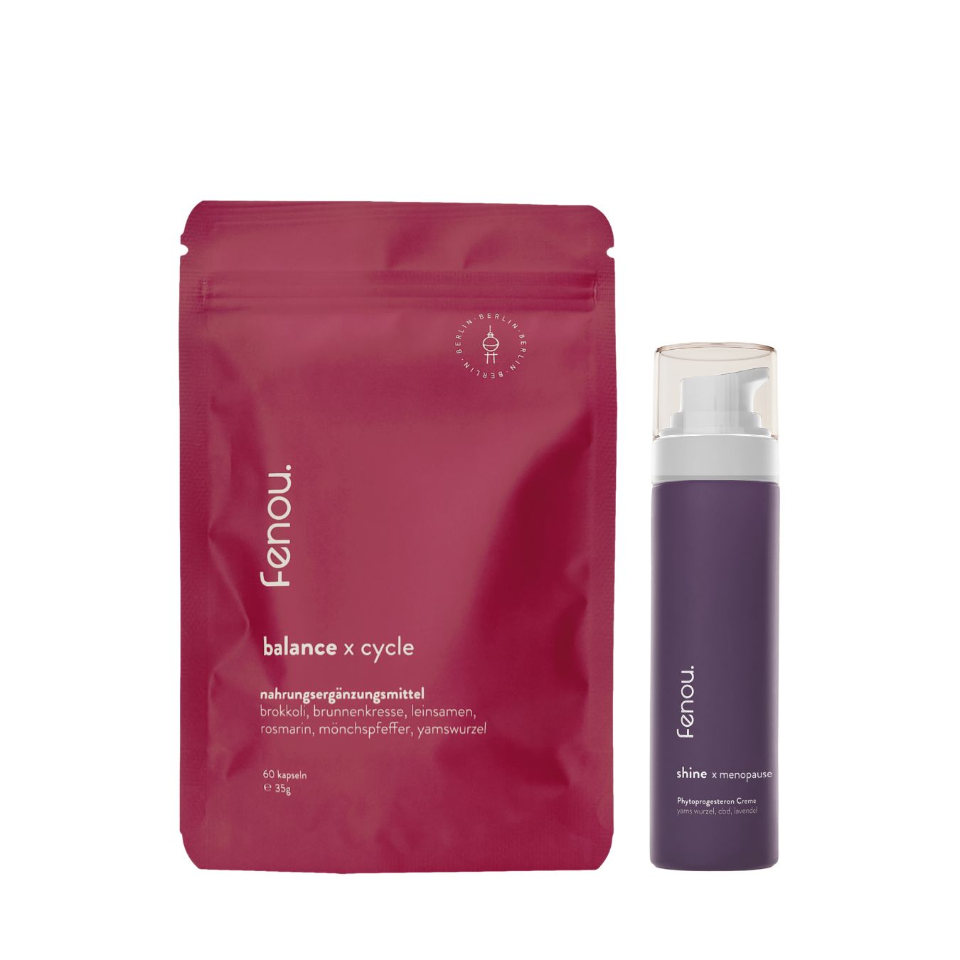 balance x cycle unf shine x cycle perimenopause bundle von fenou für Beschwerden der Perimenopause