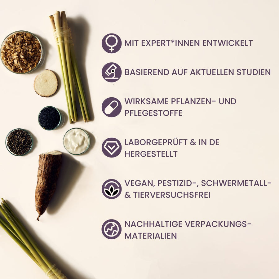 rise and shine natürliche phytohormoncremes inhaltsstoffe lavendel yams