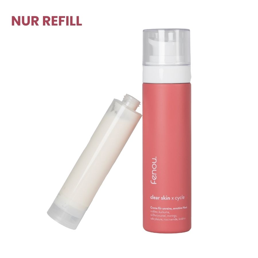 fenou clear skin Creme und ein Refill-Behälter