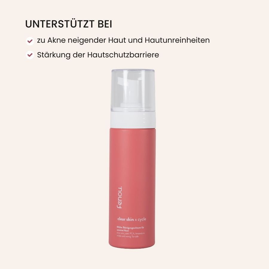 eine Flasche fenou clear skin Reinigungsschaum