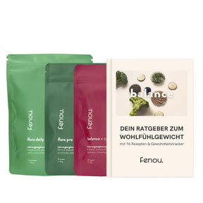 fenou Wohlfühlkörper Bundle mit flora daily, flora ppro, balance und balance Ratgeber. abnehmen ohne hunger. ich nehme immer mehr zu und weiß nicht warum.