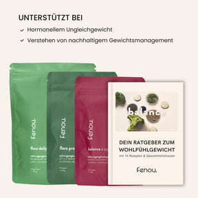 fenou Wohlfühlkörper Bundle mit flora daily, flora ppro, balance und balance Ratgeber. abnehmen ohne hunger. ich nehme immer mehr zu und weiß nicht warum.